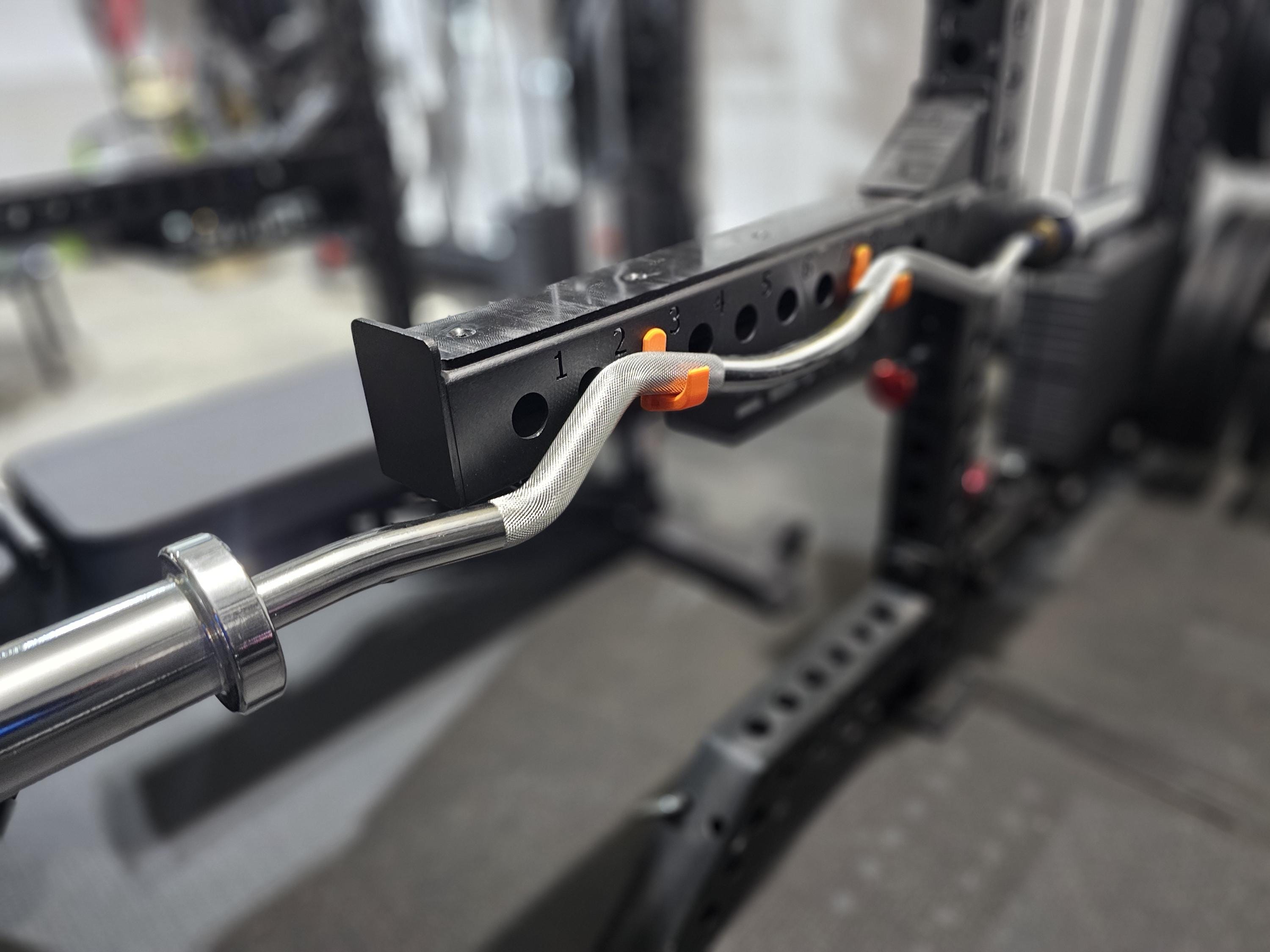 3D Printed Power Rack Storage Hooks – 1" Hole Racks, Holds Bands, Cables & Collars