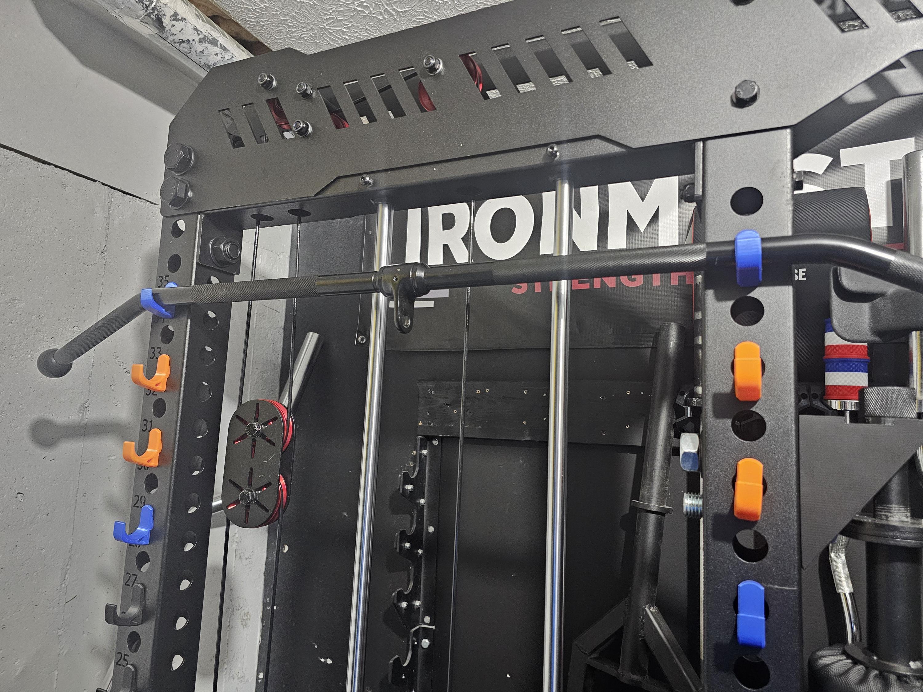 3D Printed Power Rack Storage Hooks – 1" Hole Racks, Holds Bands, Cables & Collars