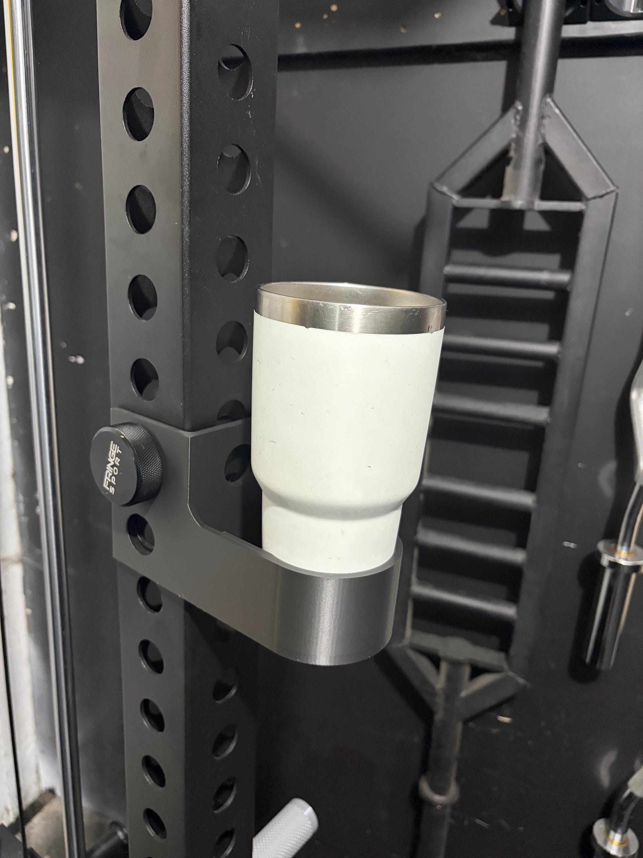 3D Printed Squat Rack Cup & Phone Holder – Fits Rogue, REP, Titan, Bells of Steel | 40oz Tumbler