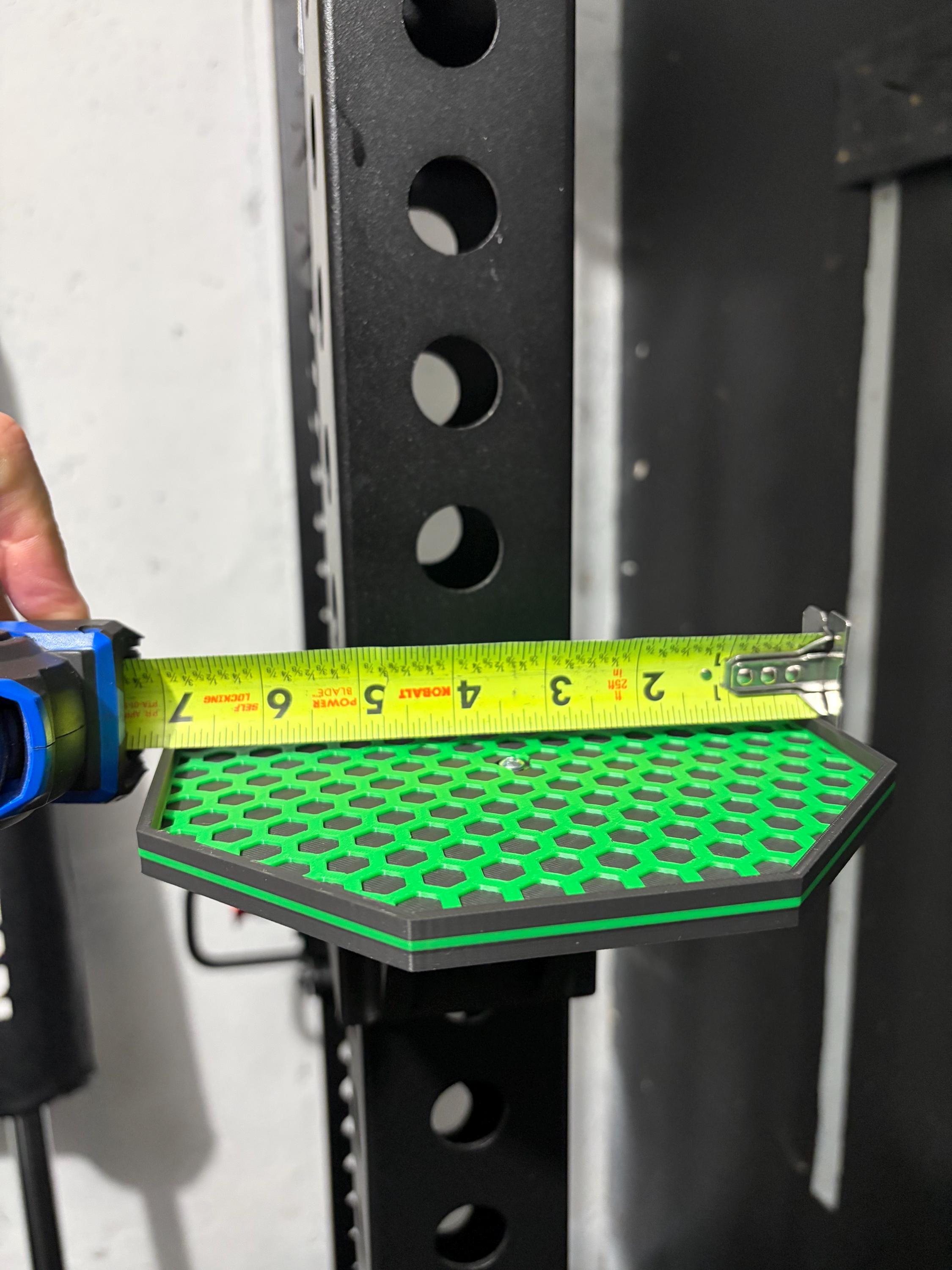 3D Printed Squat Rack Storage Shelf – Fits 3x3 Power Racks, 35 lb Capacity