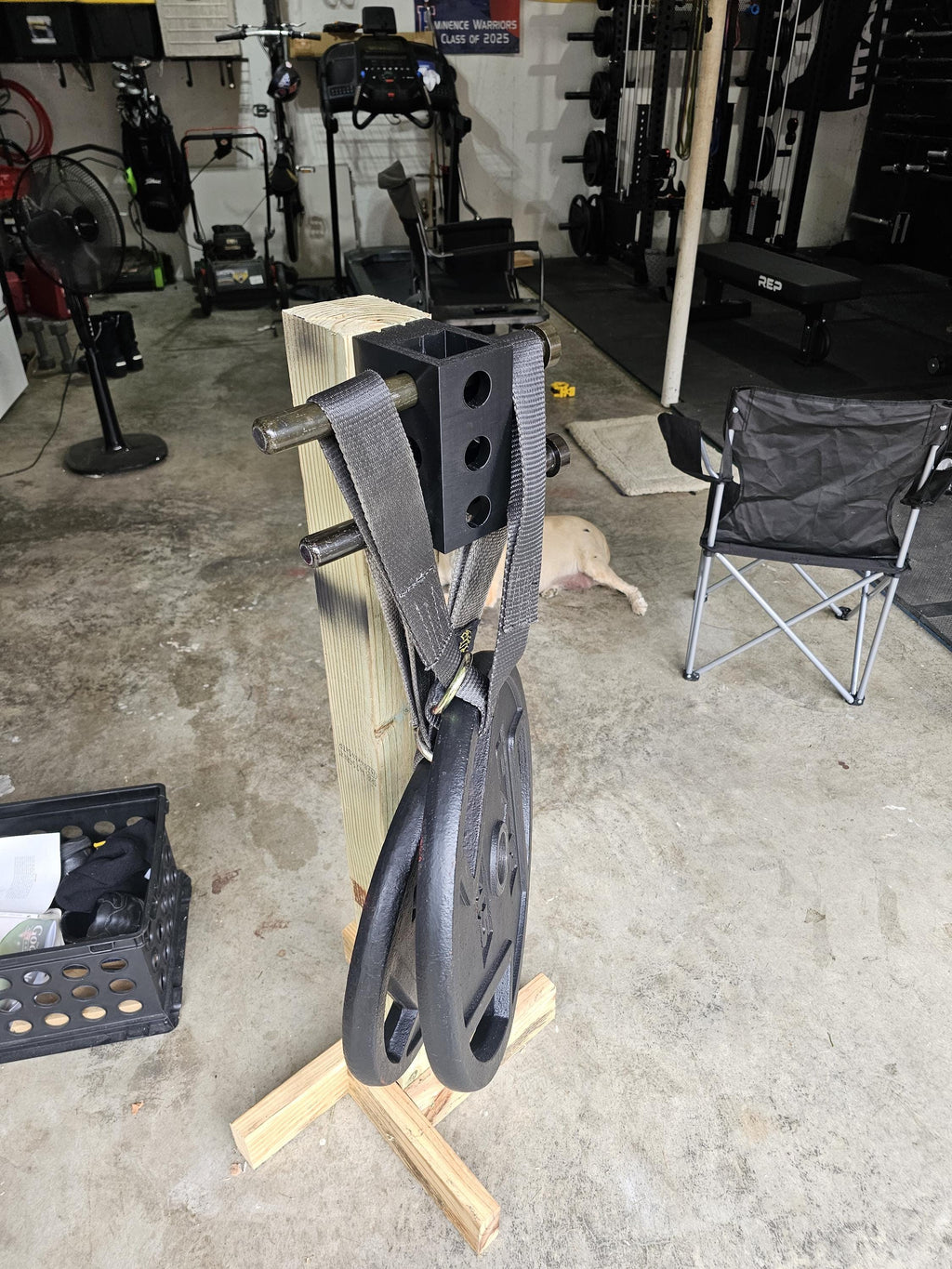 3D Printed Power Rack Upright Storage Mount – Fits 3x3 Racks, Holds J-Cups & Spotter Arms, 90 lb Capacity