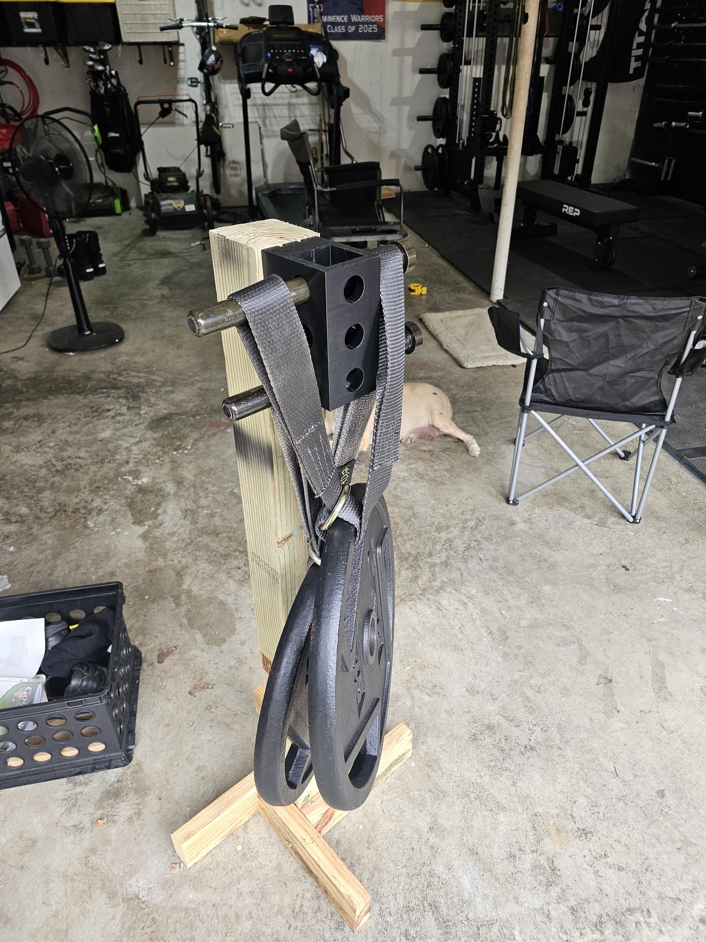3D Printed Power Rack Upright Storage Mount – Fits 3x3 Racks, Holds J-Cups & Spotter Arms, 90 lb Capacity