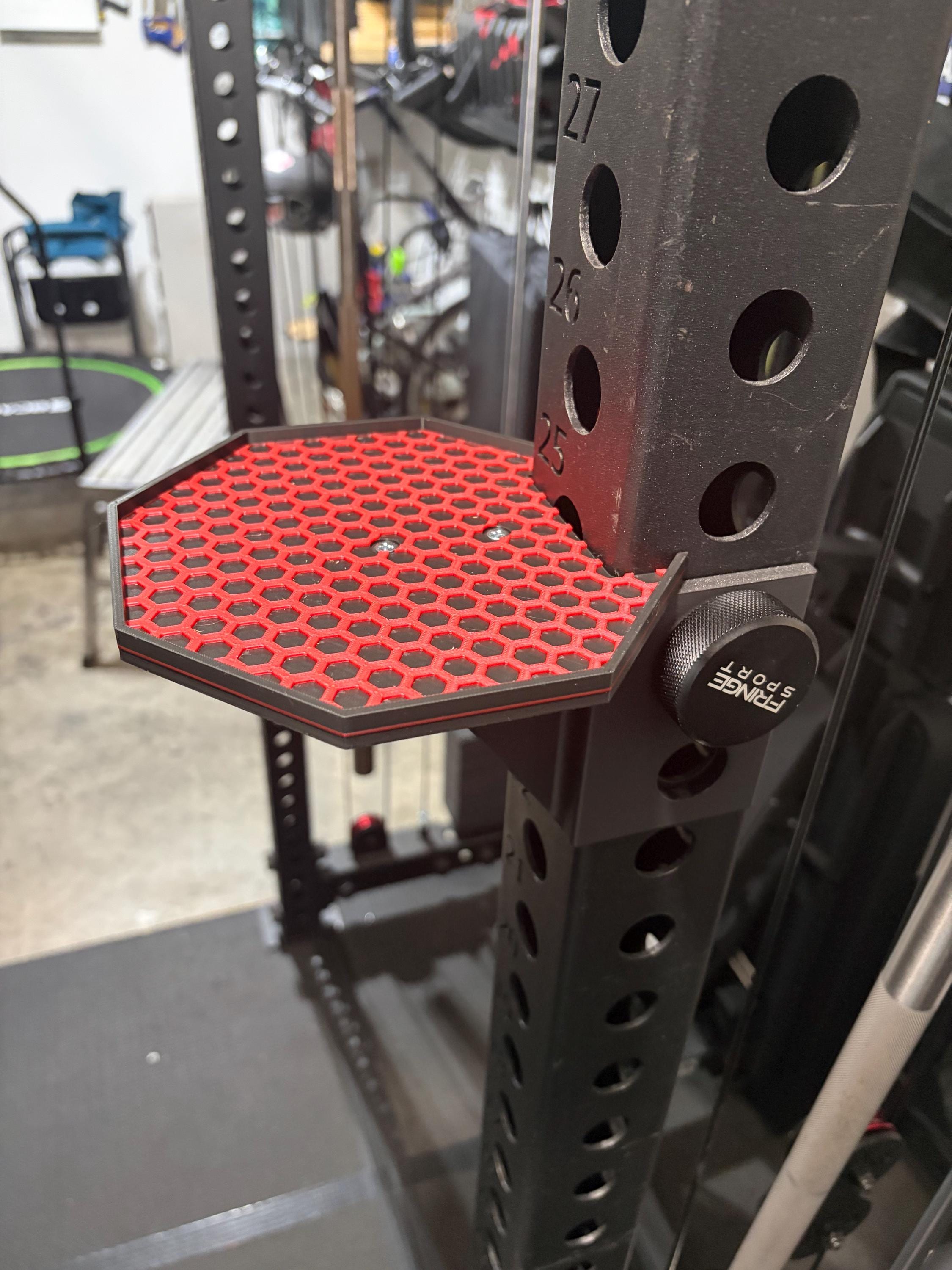3D Printed Squat Rack Storage Shelf – Fits 3x3 Power Racks, 35 lb Capacity
